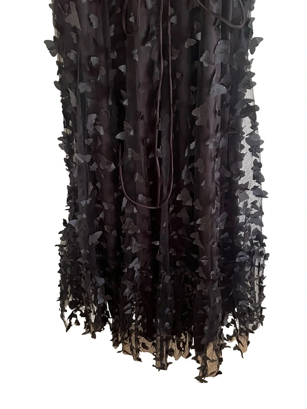 Betsey Johnson Black Butterfly Applique Maxi Dress NWT Large